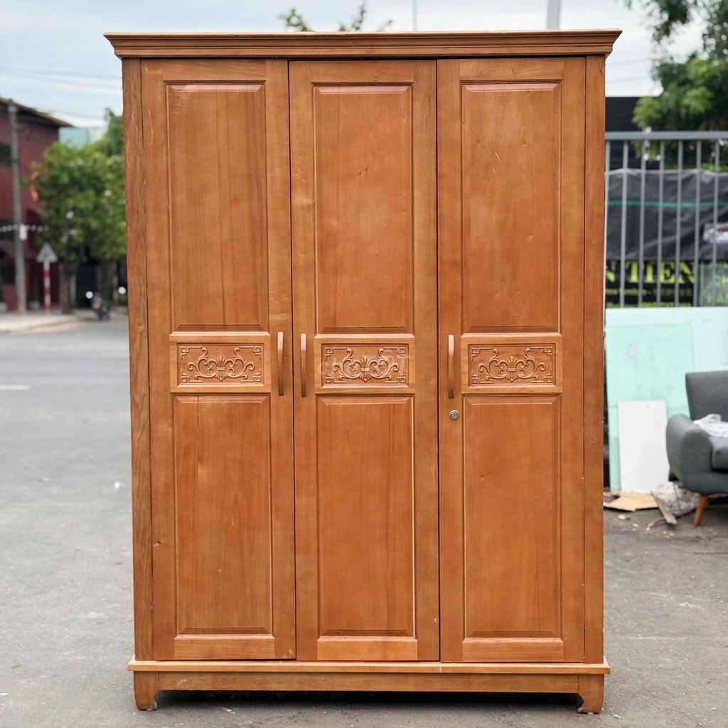 Tủ quần áo gỗ 3 cánh kích thước 158x60x213cm. . Mua bán Tủ, kệ gia đình tại Quận Cẩm Lệ Đà Nẵng được đăng bởi Huỳnh Hà  hình 1