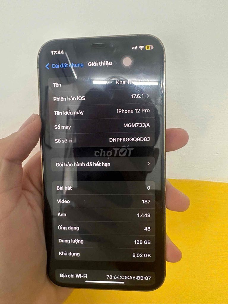 iPhone 12 Pro 128GB Vàng. Mua bán Điện thoại tại Huyện Bình Chánh Tp Hồ Chí Minh được đăng bởi Khải Hoàng hình 1