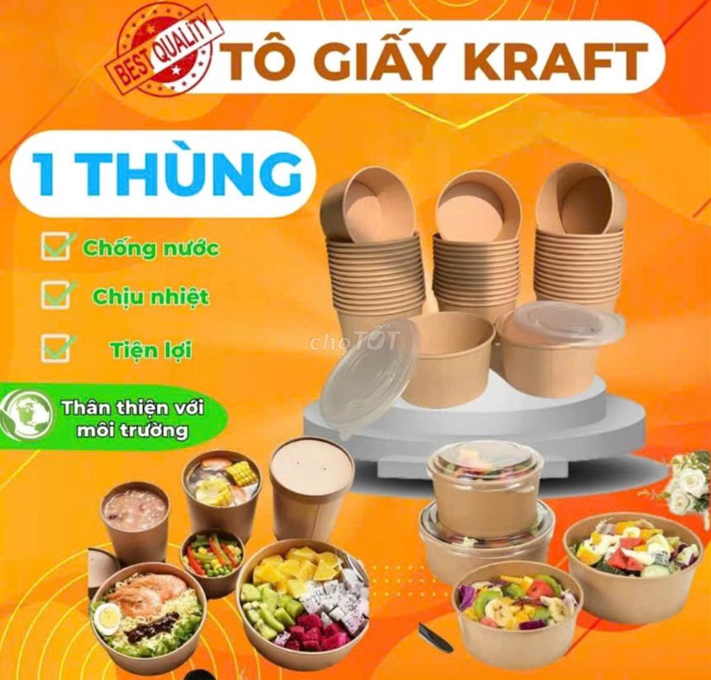 SIÊU KHUYẾN MẠI: Tô Giấy Kraft 1000ml