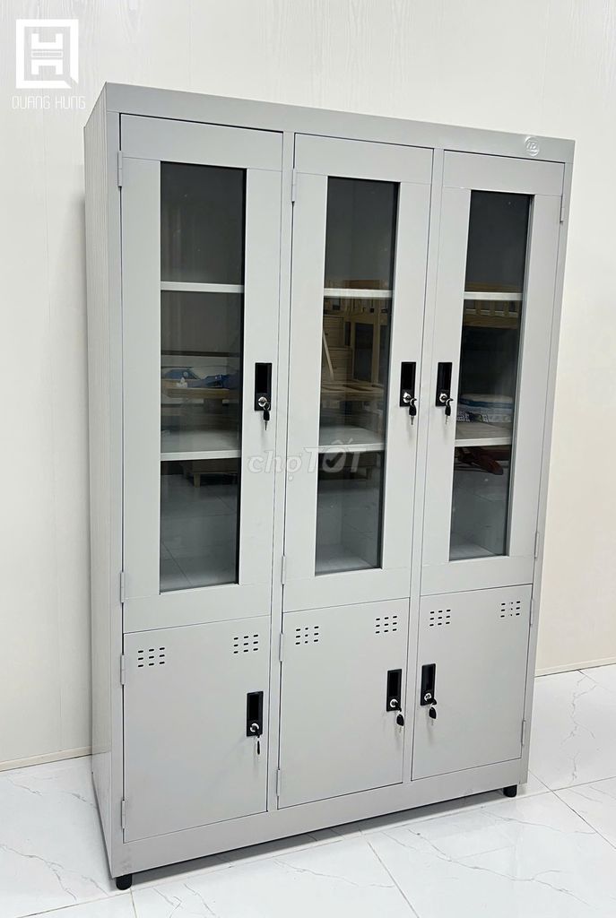 Tủ hồ sơ Sơn tĩnh điện Xám 3 cánh kính, 3 cánh mở=. Mua bán Tủ, kệ gia đình tại Quận 12 Tp Hồ Chí Minh được đăng bởi NỘI THẤT NHÀ XINH hình 1