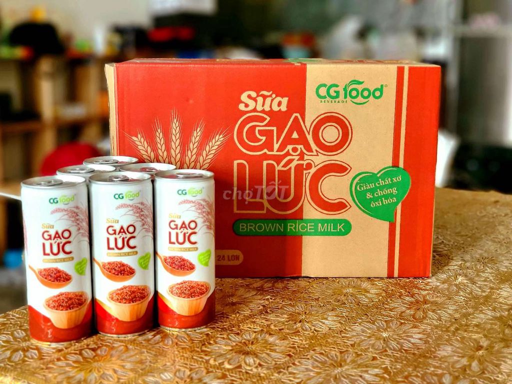 THÙNG 24 LON SỮA GẠO LỨC CG FOOD 245ml x 24