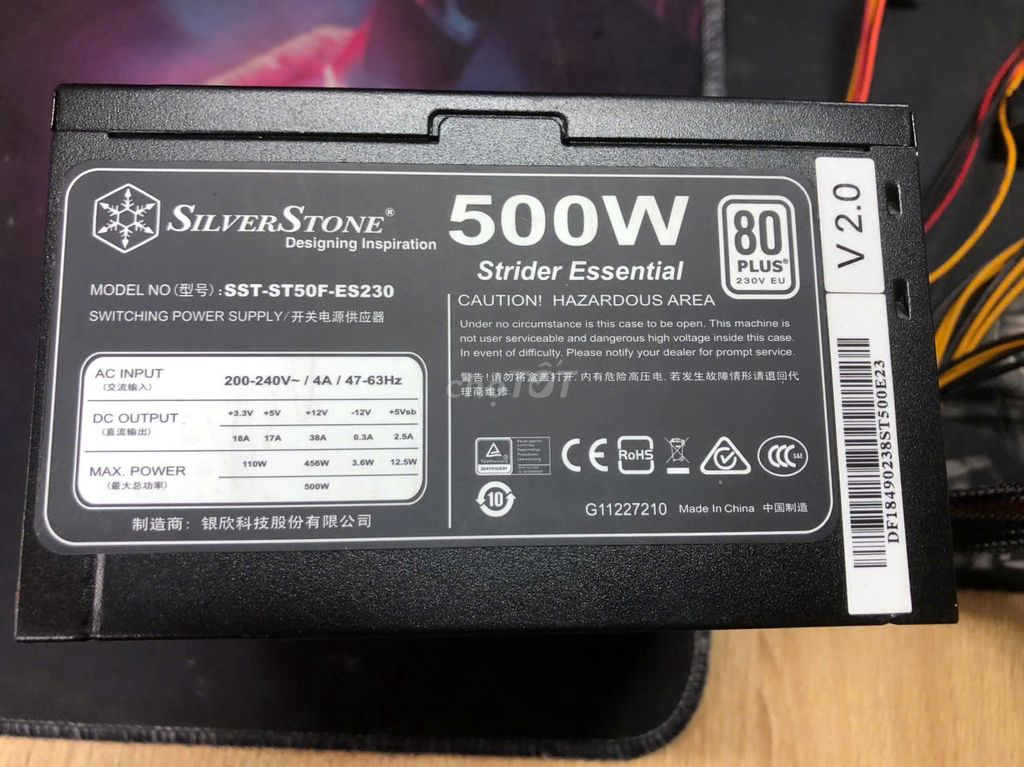 💥Cặp đôi nguồn SilverStone 500W 80plus (BH 1T)