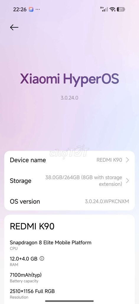 Xiaomi Redmi K90 264GB Đen. Mua bán Điện thoại tại Thành phố Thủ Đức Tp Hồ Chí Minh được đăng bởi levnam hình 1