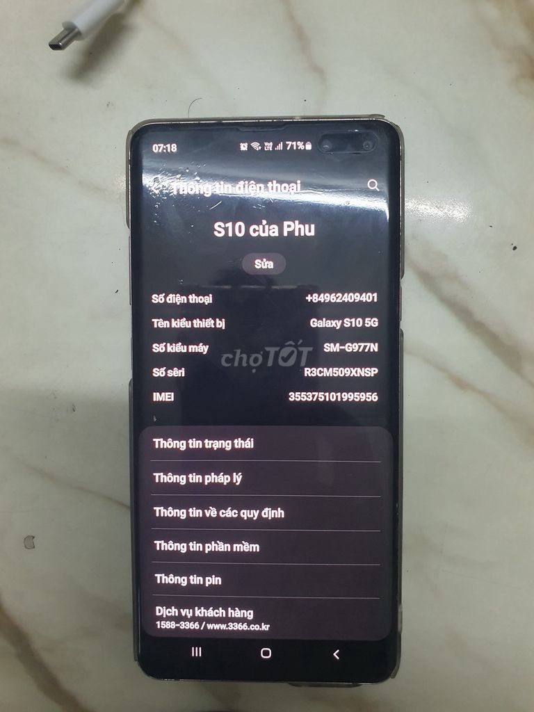 Samsung Galaxy S10 5G 256GB Đen. Mua bán Điện thoại tại Thành phố Thuận An Bình Dương được đăng bởi Phu Tang hình 1