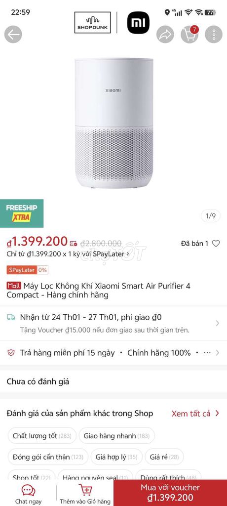 Máy lọc không khí xaomi gen4 compact