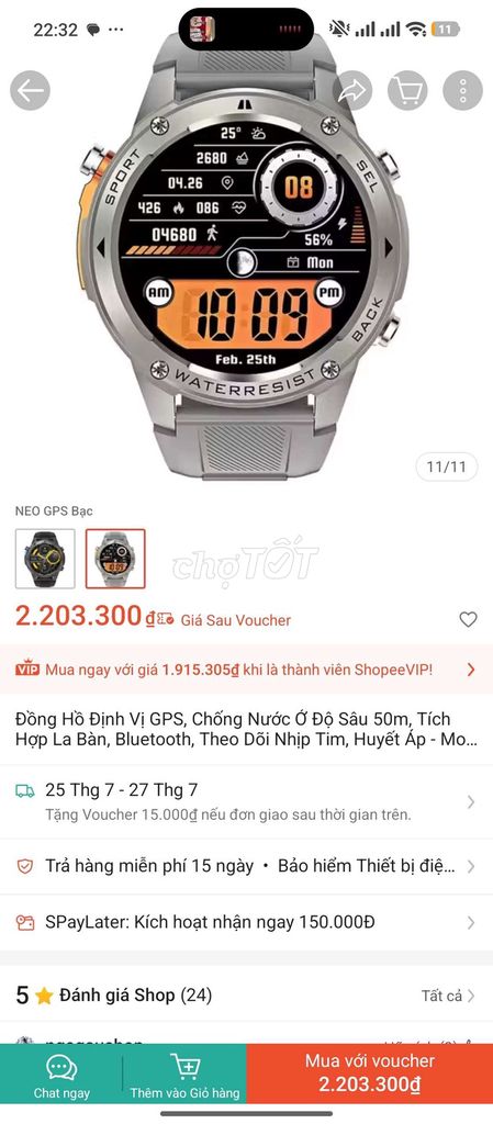 đồng hồ neo gps - có gps độc lập dành cho chạy bộ. Mua bán Thiết bị đeo thông minh tại Thị xã Điện Bàn Quảng Nam được đăng bởi Hữu Việt hình 1
