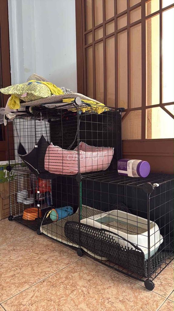 Quây chuồng kim loại Đen cho Chó Mèo. Mua bán Phụ kiện, Thức ăn, Dịch vụ tại Thành phố Thủ Dầu Một Bình Dương được đăng bởi Khả Linh hình 1