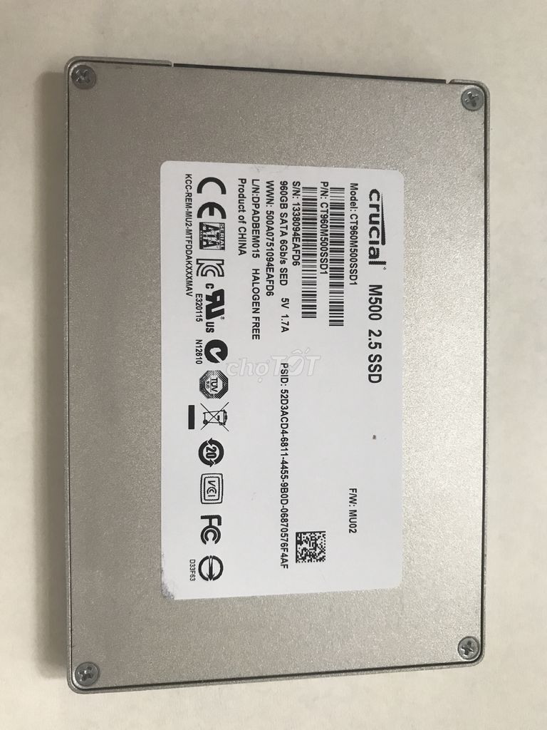 Bán ssd crucial M500 960G như hình