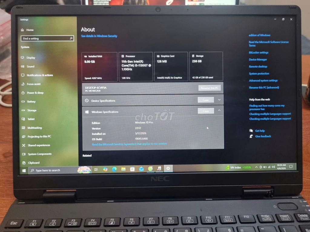 NEC VersaPro VC-9-3000 i5-1130G7/8GB/256GB. Mua bán Laptop tại Quận Bình Tân Tp Hồ Chí Minh được đăng bởi Nhim Shop  hình 1