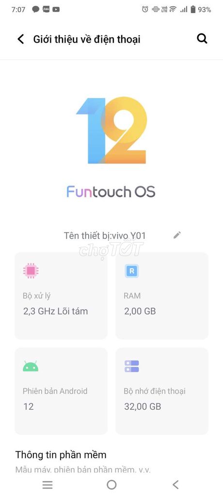 Vivo Y01 2GB/32GB. Mua bán Điện thoại tại Thành phố Thuận An Bình Dương được đăng bởi Ho Không hình 1