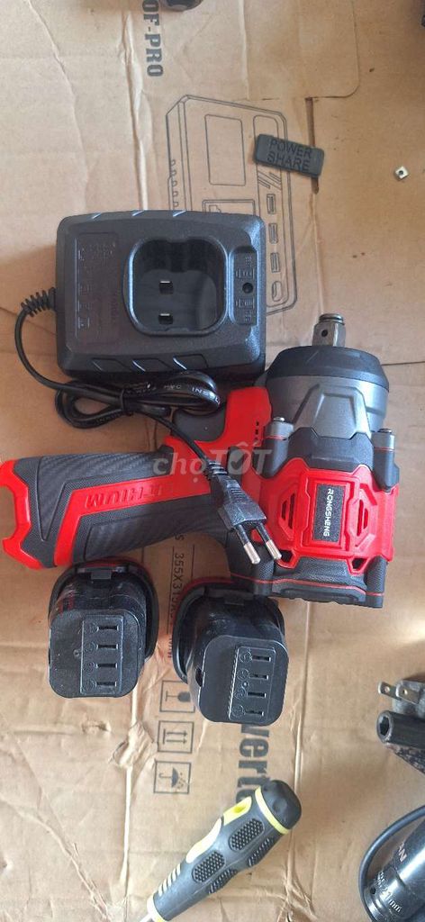 Máy siết bu lông Rongsheng Đỏ, Đen Pin. Mua bán Đồ chuyên dụng, Giống nuôi trồng tại Huyện Bến Lức Long An được đăng bởi quý phan chuyên pin lithium hình 1