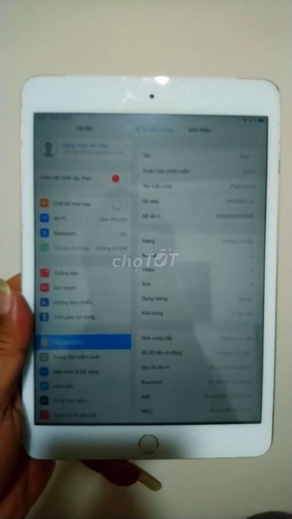 Ipad mini3 sim 4g,tk chinh chủ mvt