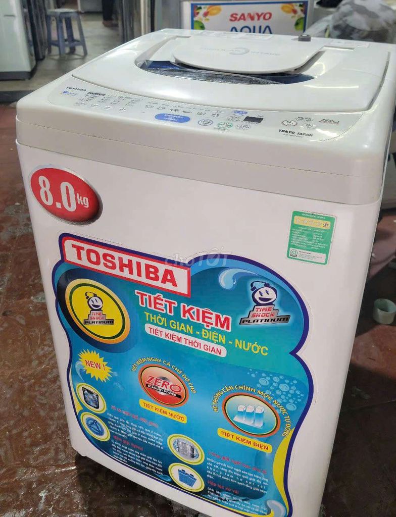 Máy giặt Toshiba 8kg Trắng tiết kiệm điện nước. Mua bán Máy giặt tại Quận 7 Tp Hồ Chí Minh được đăng bởi Điện Lạnh Giá Tốt hình 1