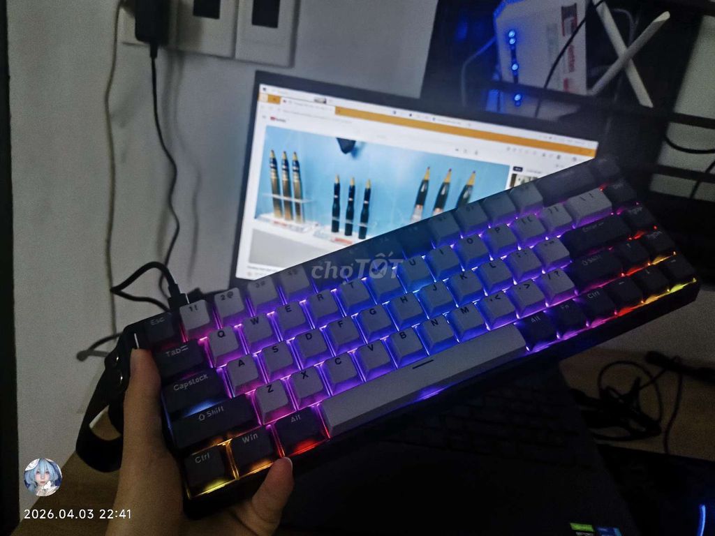 Bàn phím cơ Win 68 HE Pro Đen. Mua bán Phụ kiện (Màn hình, Chuột...) tại Thành phố Thái Nguyên Thái Nguyên được đăng bởi Tiến Dũng  hình 1