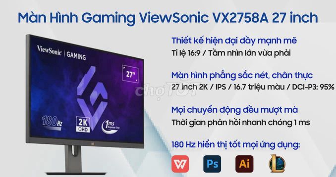 Màn Hình Gaming ViewSonic VX2758A-2K-PRO 2 27 inch