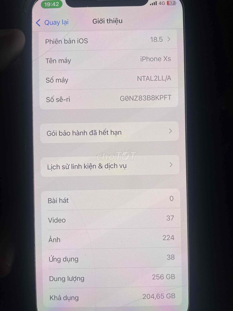 Apple iPhone Xs 256GB Đen Vỡ lưng. Mua bán Điện thoại tại Huyện Thanh Trì Hà Nội được đăng bởi Nguyễn Thành Trung  hình 1