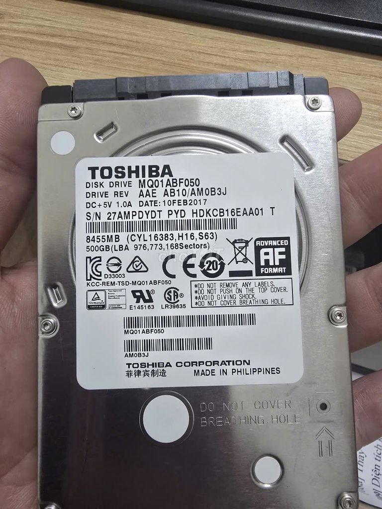 Ổ Cứng HDD nhỏ 500gb. sức khỏe 100%