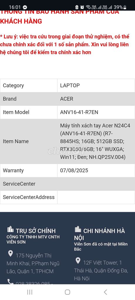 Bán nitro v16 r7 8845hs còn bh chính hãng tháng 8.. Mua bán Laptop tại Quận Hoàng Mai Hà Nội được đăng bởi Hoangle hình 2