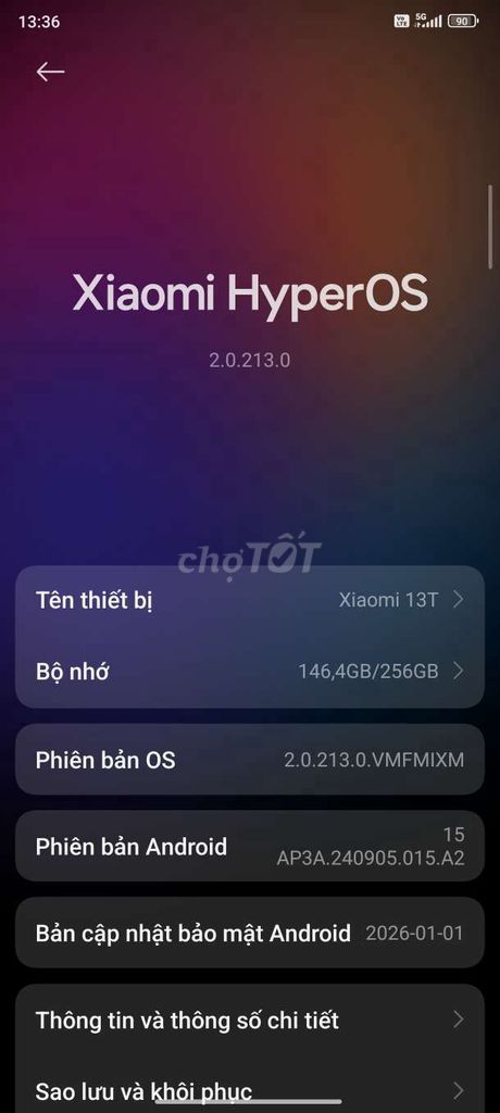 mi 13t 8+8/256 có fix cho các bác. Mua bán Điện thoại tại Quận Bắc Từ Liêm Hà Nội được đăng bởi Nguyễn Cường hình 1