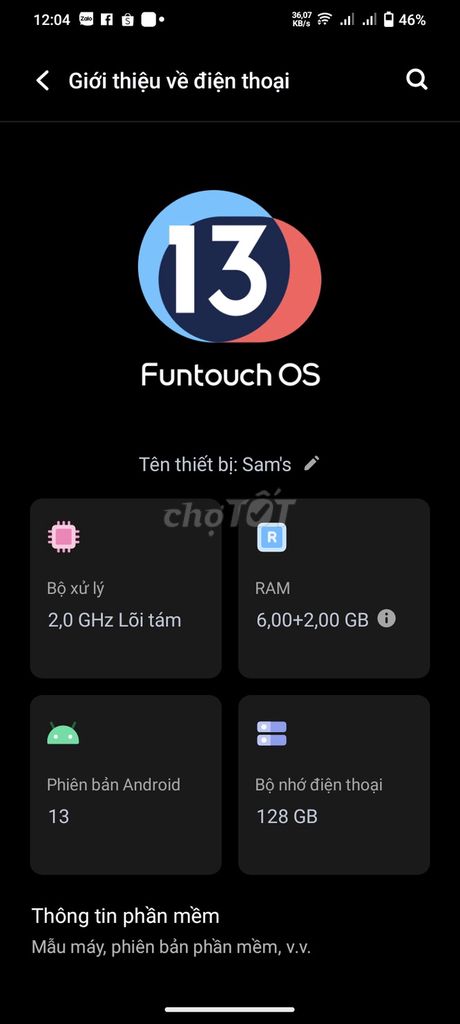 Vivo 8GB/128GB Xanh Đã sử dụng. Mua bán Điện thoại tại Thành phố Hòa Bình Hòa Bình được đăng bởi Quan Hoang hình 1