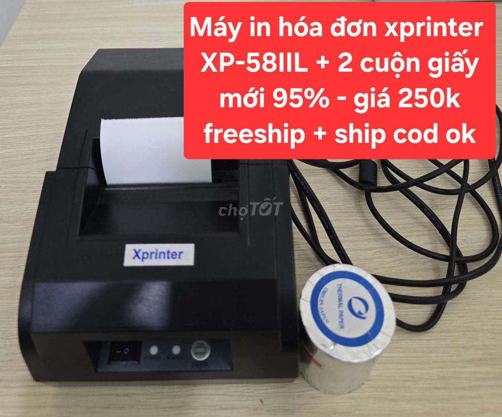Máy in hóa đơn Xprinter XP-58IIL Đen Mới 95%. Mua bán Đồ dùng văn phòng tại Huyện Bình Chánh Tp Hồ Chí Minh được đăng bởi Phú hình 1