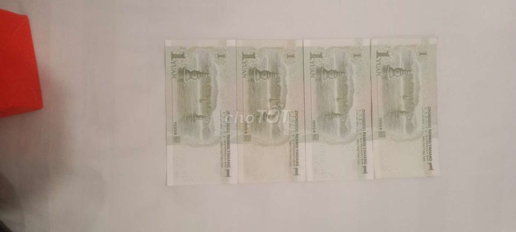Bán bộ 4 tờ 1 Nhân Dân Tệ 1999– tiền cổ Trung Quốc