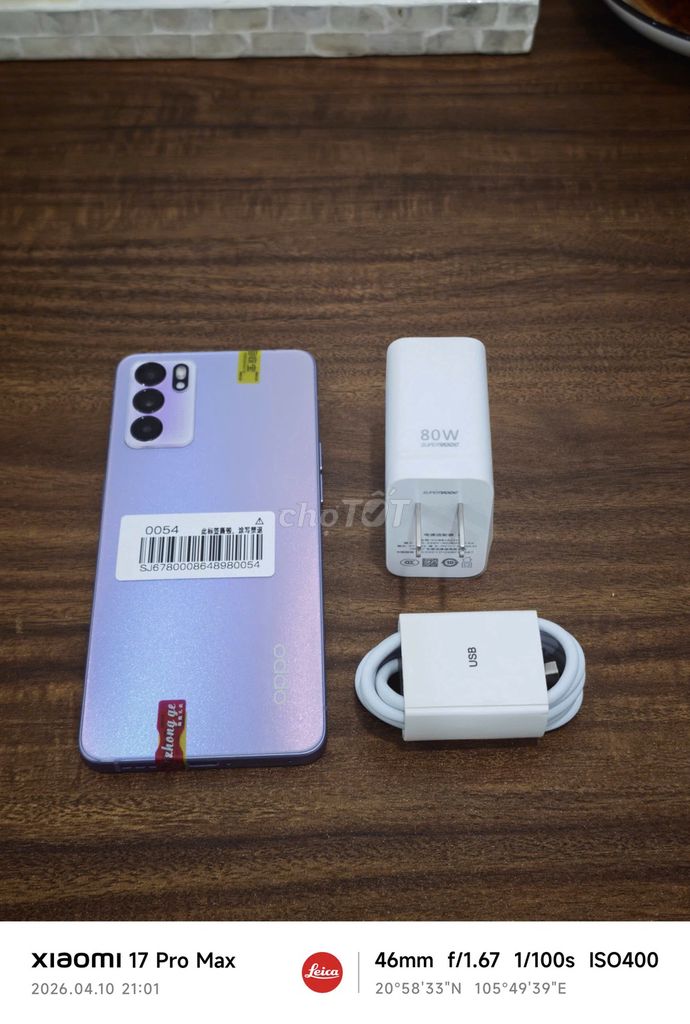 Oppo Reno 6 5G 8/128 Tím sạc 80w vooc có ship COD. Mua bán Điện thoại tại Quận Hoàng Mai Hà Nội được đăng bởi Trần Ngọc Hiếu hình 1