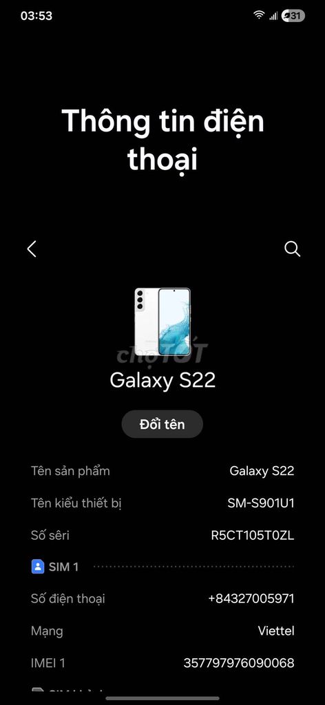 Samsung S22 256GB 97%. Mua bán Điện thoại tại Huyện Củ Chi Tp Hồ Chí Minh được đăng bởi Tinh TV hình 1