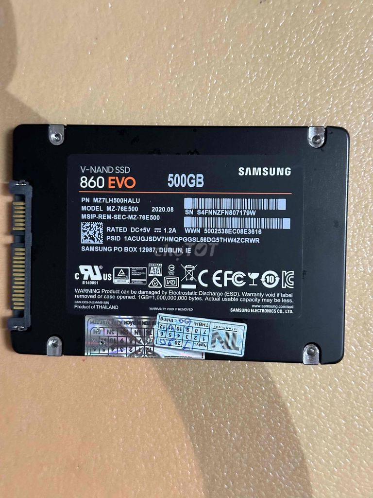 Ổ cứng SSD Samsung 860 EVO 500GB. Mua bán Linh kiện (RAM, Card...) tại Quận 6 Tp Hồ Chí Minh được đăng bởi Khai hình 1