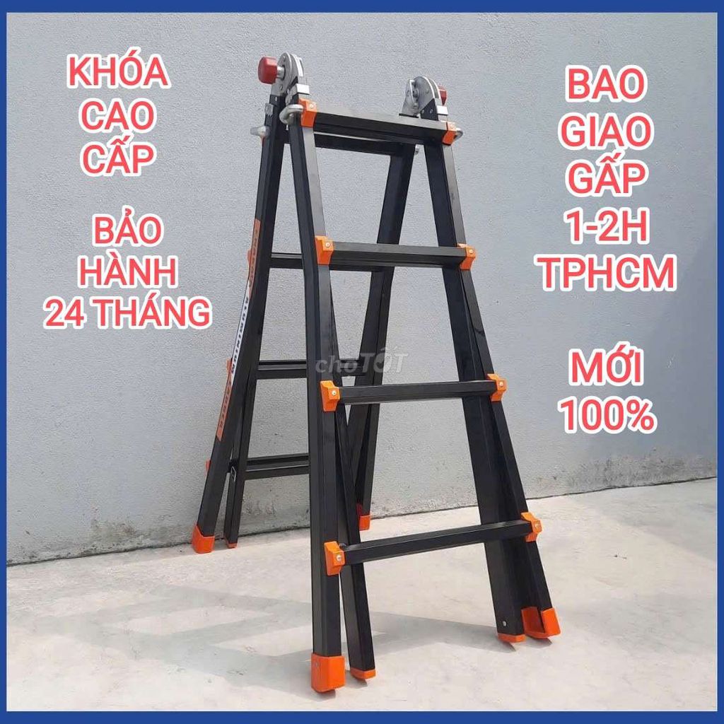 Thang rút chữ A 2m Nakata-Thang rút lồng khóa xịn