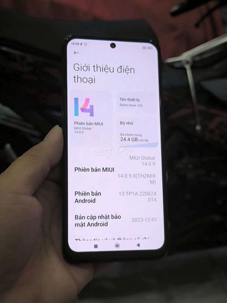 Xiaomi Redmi Note 12S 8GB 256GB Đen, có gl. Mua bán Điện thoại tại Quận 8 Tp Hồ Chí Minh được đăng bởi Đức  hình 1