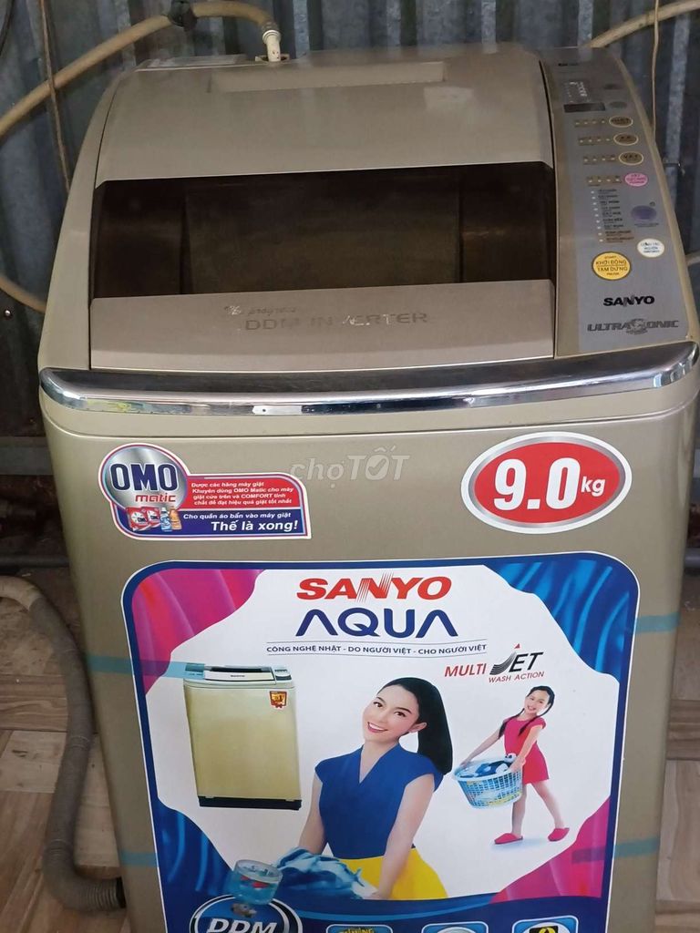 Máy giặt Sanyo Aqua Inverter 9kg. Có BH nhé