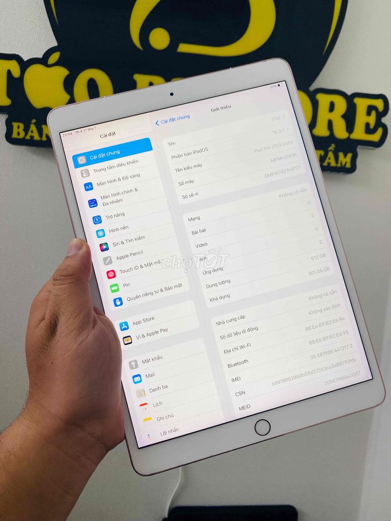 IPad Pro 10.5 512Gb Wifi+4G Nguyên Zin đẹp 98%