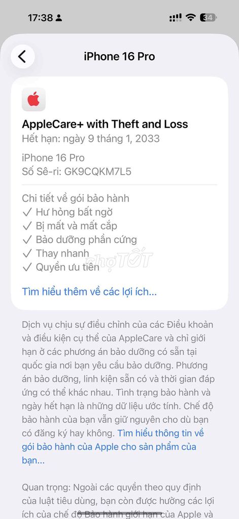 Apple iPhone 16 Pro 128GB Sa mạc. Mua bán Điện thoại tại Thành phố Thủ Đức Tp Hồ Chí Minh được đăng bởi đỗ huy hình 1