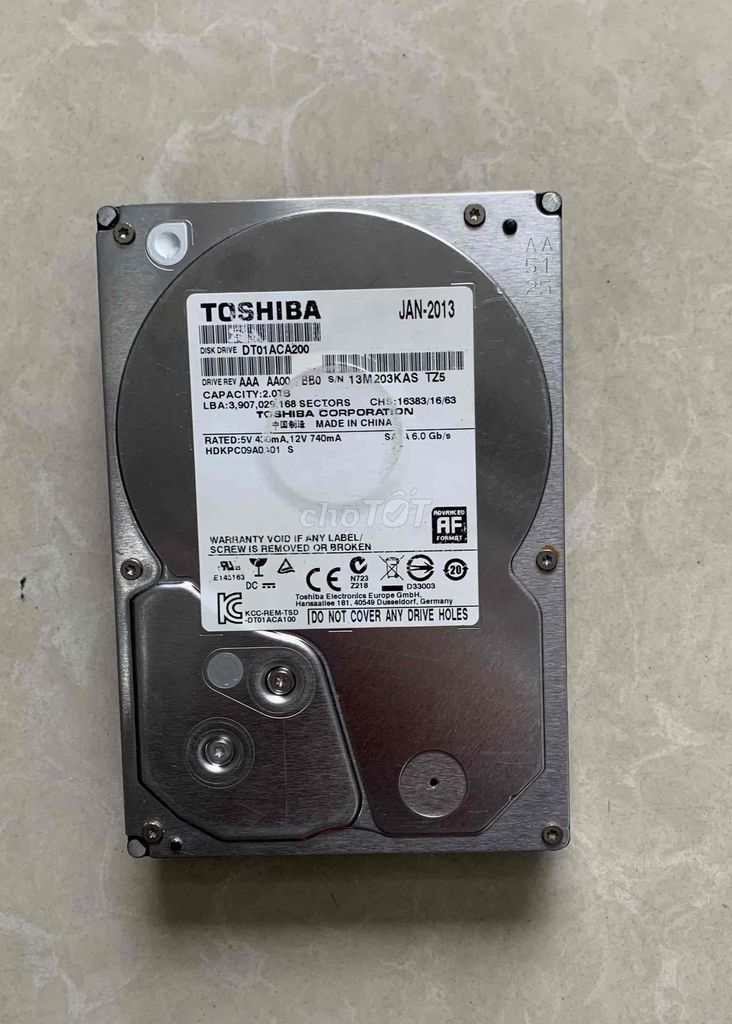 ổ cứng Toshiba 2tb sk100% nguyên zin