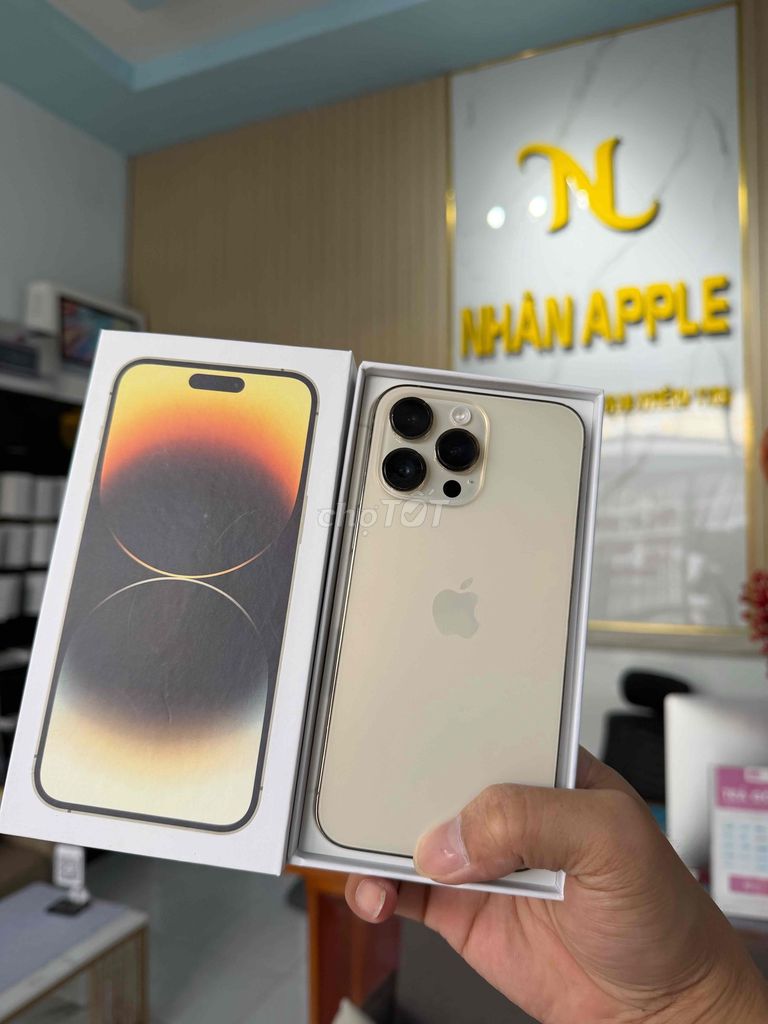 IPHONE 14 PRM 128gb GOLD QT MỸ PIN 100% CBH. Mua bán Điện thoại tại Thành phố Cà Mau Cà Mau được đăng bởi NHAN APPLE hình 1