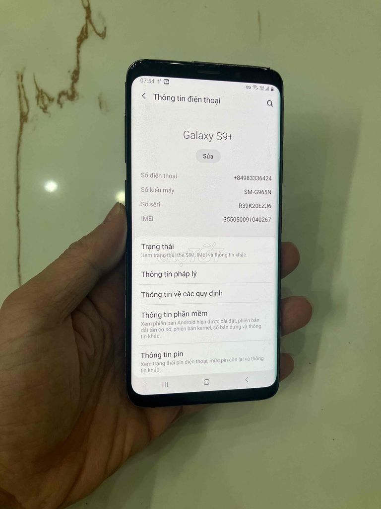 Bán Samsung S9Plus Hàn Ram6/256 zin vỏ xấu. Mua bán Điện thoại tại Quận Hà Đông Hà Nội được đăng bởi Mạnh Mobile hình 1