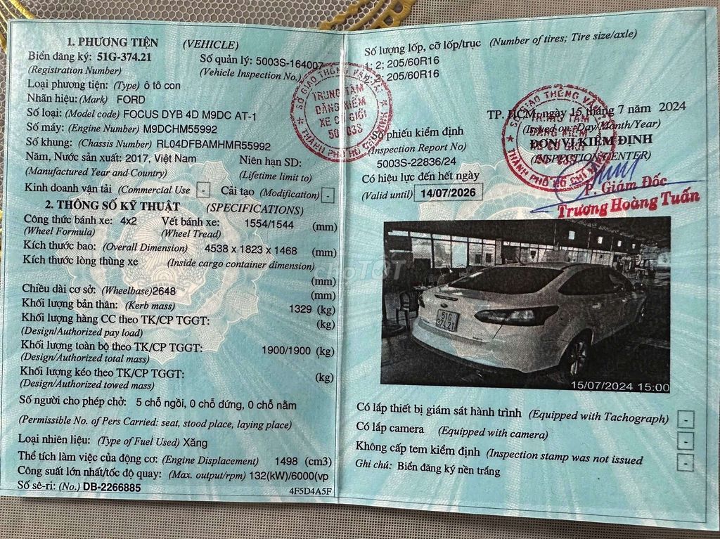 FOCUS TREND 1.5L 2017 LƯỚT 28000KM BẢO HÀNH 1 NĂM. Mua bán Ô tô tại Quận Bình Tân Tp Hồ Chí Minh được đăng bởi Lê Tử can  hình 20