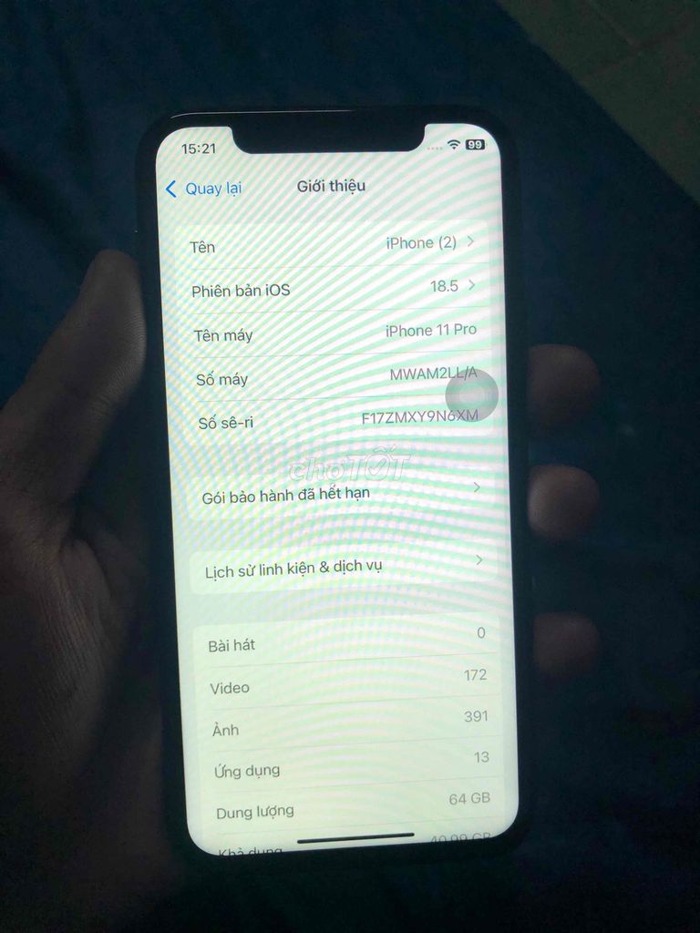 Apple iPhone 11 Pro 64GB Đã thay màn pin. Mua bán Điện thoại tại Quận 12 Tp Hồ Chí Minh được đăng bởi imlanglavang hình 1