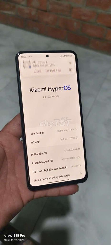 Xiaomi Redmi Note 11 Pro 128GB Xanh có fix. Mua bán Điện thoại tại Huyện Vũng Liêm Vĩnh Long được đăng bởi trí  hình 1