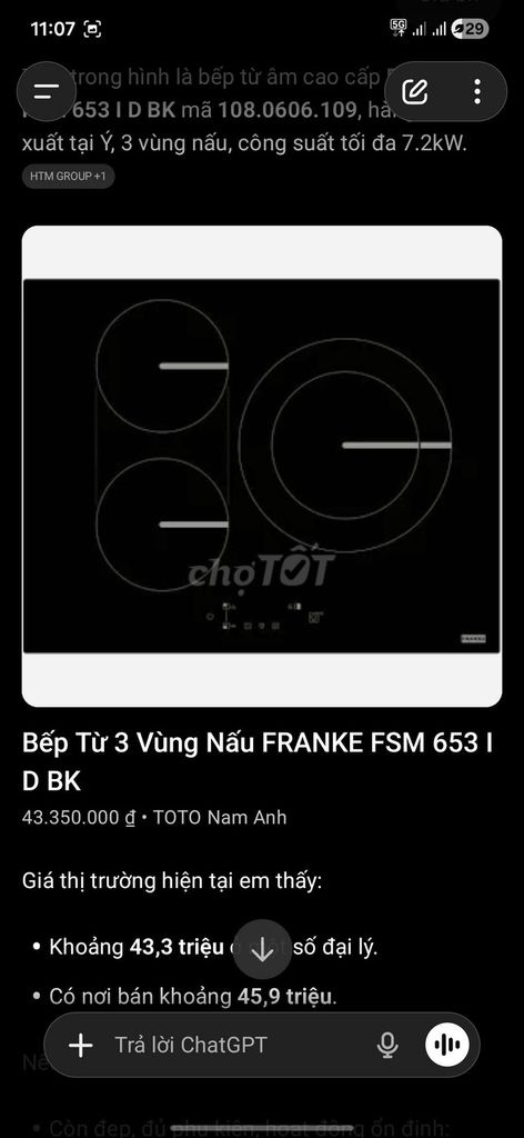 Bếp từ Franke FSM 653 I D BK. Mua bán Bếp, lò, đồ điện nhà bếp tại Thành phố Thủ Đức Tp Hồ Chí Minh được đăng bởi Mạnh Cường hình 1