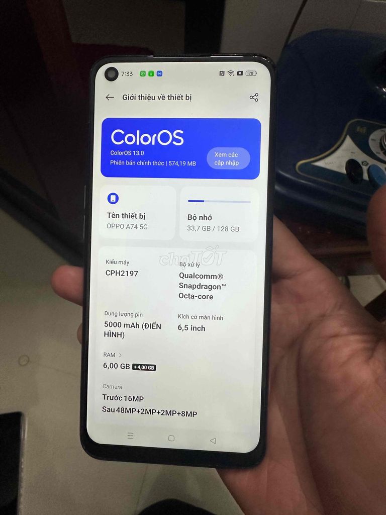 Oppo A74 5G 6/128Gb. Mua bán Điện thoại tại Quận Ô Môn Cần Thơ được đăng bởi Quốc Hưng hình 1