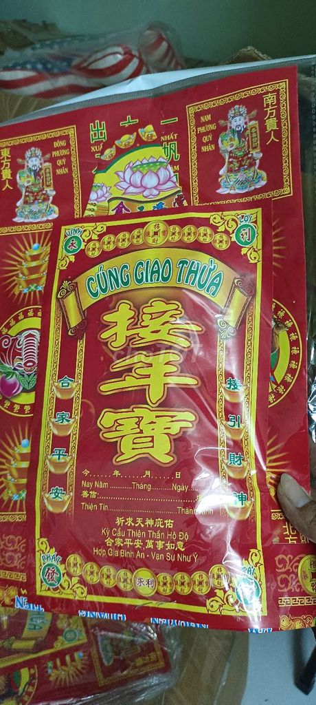 Giấy cúng bộ lớn Cúng Tết màu Đỏ