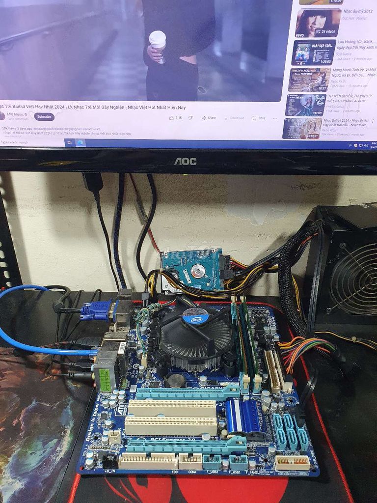 Combo gigabyte H55 i3 ram 4G.