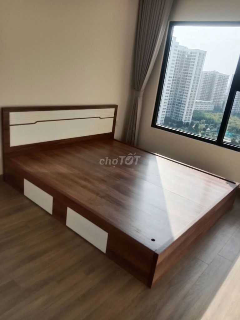 Giường 2 hộc kéo gỗ mdf new