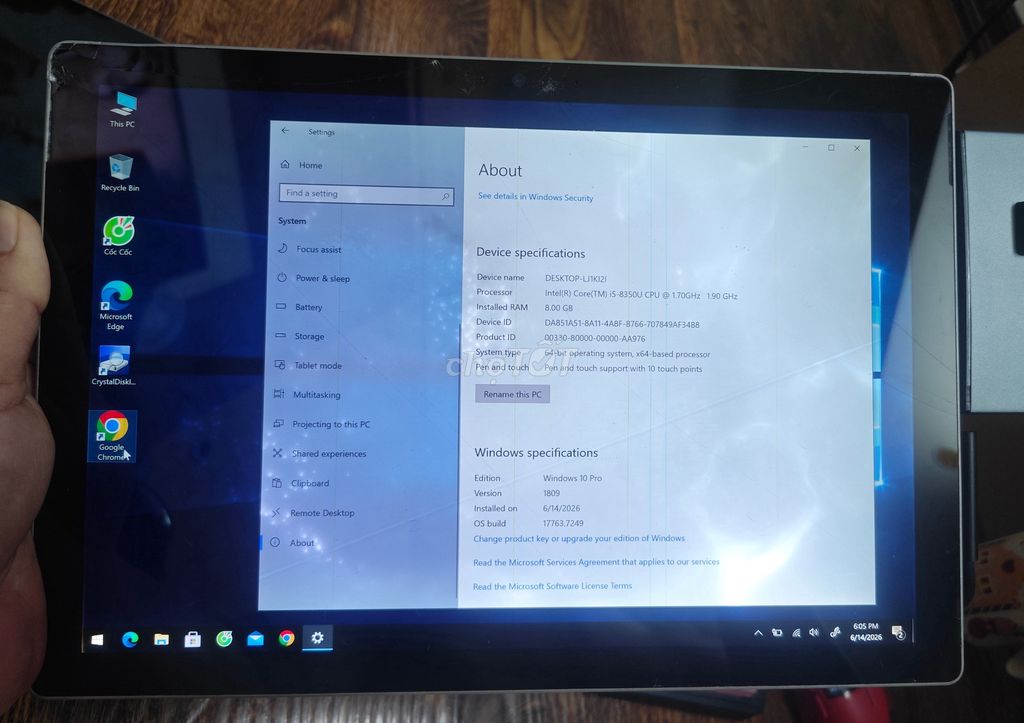 Microsoft Surface Pro 6 i5-8350U 8GB/128GB. Mua bán Máy tính bảng tại Quận Ba Đình Hà Nội được đăng bởi Tuấn Anh hình 1