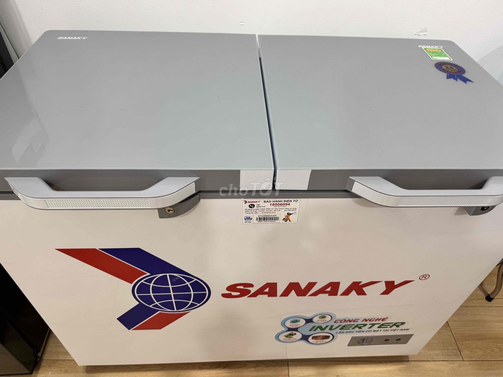 Tủ đông Sanaky 220l, 2 ngăn, Inverter, mới 100%