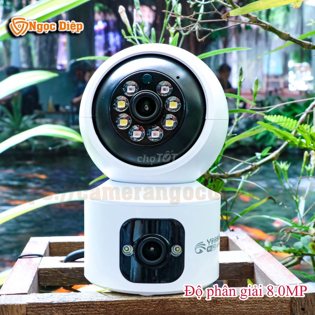 Camera Yoosee 2 mắt kép trong nhà Q8 8led 8.0