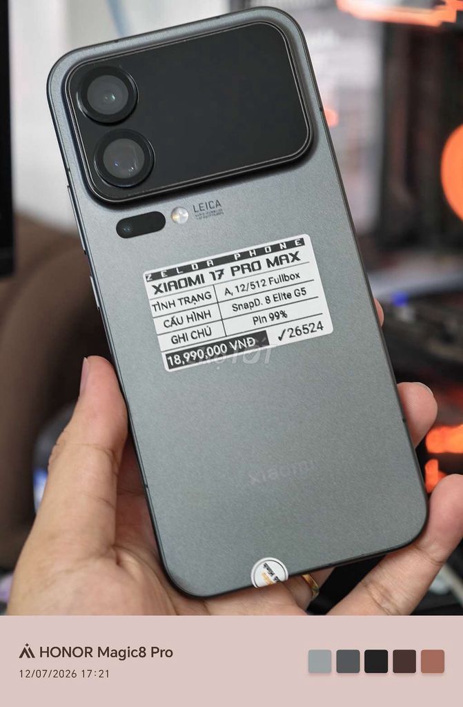 Xiaomi 17 Pro Max 12GB/512GB Fullbox. Mua bán Điện thoại tại Quận Ninh Kiều Cần Thơ được đăng bởi Zelda Phone hình 1