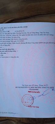 Chinh chủ Bán  đất 7,5ty  5268m mặt tiền đường hồ Chí Minh. Mua bán đất tại Huyện Trảng Bàng Tây Ninh được đăng bởi nam Gò Vấp 